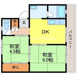 ビレッジハウス福田本町２号棟の物件間取画像